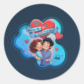 Sticker Rond cadeau de la meilleure Saint-Valentin (Devant)