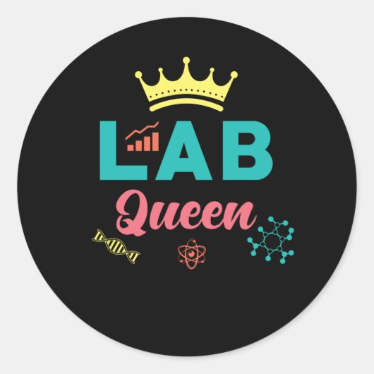 Sticker Rond Cadeau de l'assistant de laboratoire (Devant)