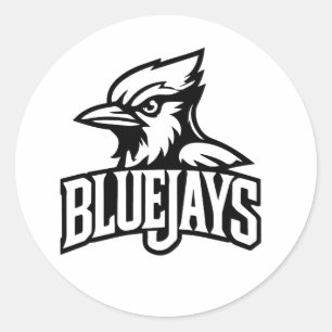 Sticker Rond Cadeau de logo d'équipe de sport Bluejays Baseba