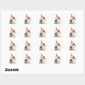 Sticker Rond Cadeau de l'ours d'anniversaire (Feuille)