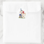 Sticker Rond Cadeau de l'ours d'anniversaire (Sac)