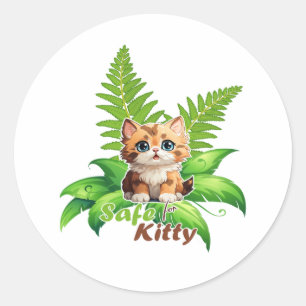 Sticker Rond Cadeau de Maman Plante Sûre pour Chat Fougère de B