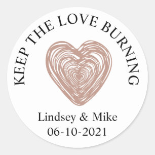Sticker Rond Cadeau de mariage, Cadeau de noces, Bougie