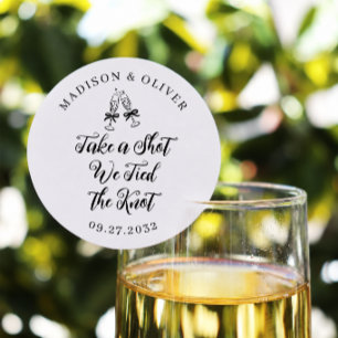 Sticker Rond Cadeau de mariage chic Prendre un verre Nous avons