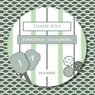 Sticker Rond Cadeau de Mariage de Pickleball Perfect Match Reme