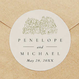 Sticker Rond Cadeau de mariage du parc national de Yosemite