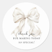 Sticker Rond Cadeau de mariage élégant avec nœud (Devant)