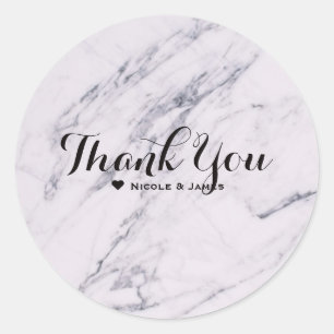 Sticker Rond Cadeau de mariage élégant en marbre moderne tendan