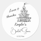 Sticker Rond Cadeau de mariage en forme de tour de champagne de (Devant)