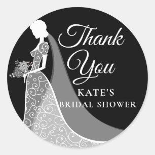 Sticker Rond Cadeau de Mariage Faveur Robe en Dentelle Vintage