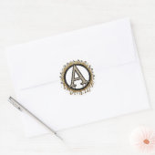 Sticker Rond Cadeau de mariage initial en or Monogramme perle (Enveloppe)