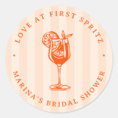 Sticker Rond Cadeau de mariage Love at First Spritz (Devant)