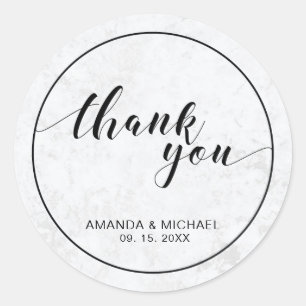 Sticker Rond Cadeau de mariage / Merci typographie moderne chic