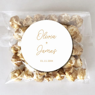 Sticker Rond Cadeau de mariage minimaliste Logo de mariage pers