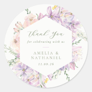 Sticker Rond Cadeau de mariage Pastel Garden