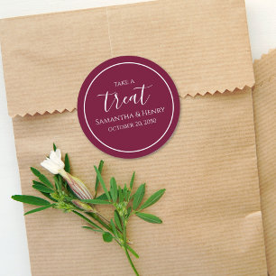 Sticker Rond Cadeau de mariage personnalisé Bourgogne