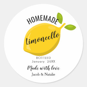 Sticker Rond cadeau de mariage personnalisé limoncello fait mai