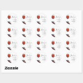 Sticker Rond Cadeau de mariage pour dégustation de vin (Feuille)