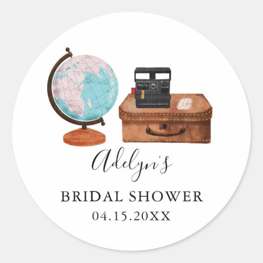 Sticker Rond Cadeau de mariage vintage pour voyage (Devant)