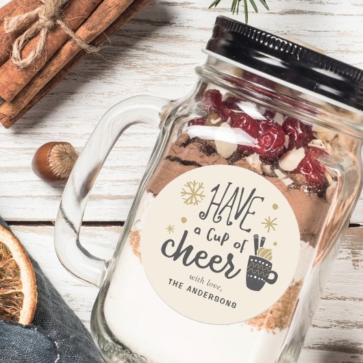 Sticker Rond Cadeau de mélange de boisson de vacances « Have a 