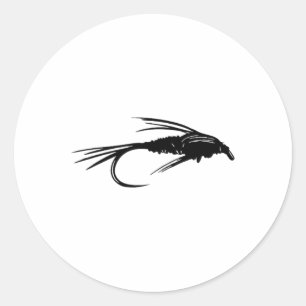 Sticker Rond Cadeau de mouche de pêche à la mouche émergente de