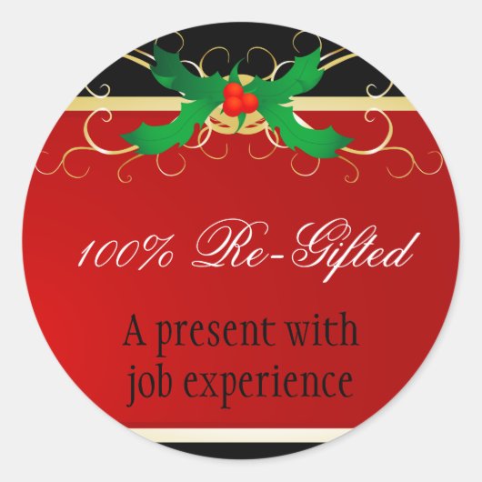 Sticker Rond Cadeau de Noël (Devant)