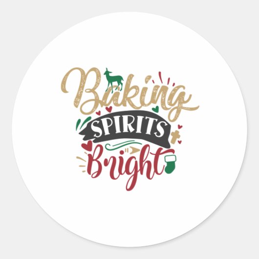 Sticker Rond Cadeau de Noël | Baking Spiritueux (Devant)