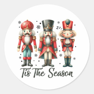 Sticker Rond Cadeau De Noël C'Est La Saison