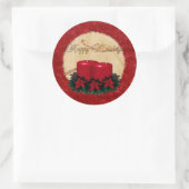 Sticker Rond CADEAU DE Noël Classique Holiday Deco (Sac)