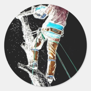 Sticker Rond Cadeau de Noël électrique d'arboriste de