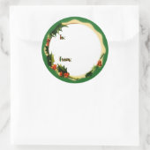 Sticker Rond Cadeau de Noël Holly (Sac)