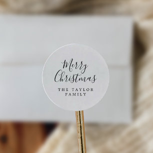 Sticker Rond Cadeau de Noël Joyeux Minimaliste