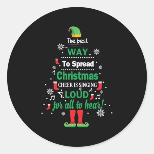 Sticker Rond Cadeau De Noël La Meilleure Façon De Diffuser Noël (Devant)