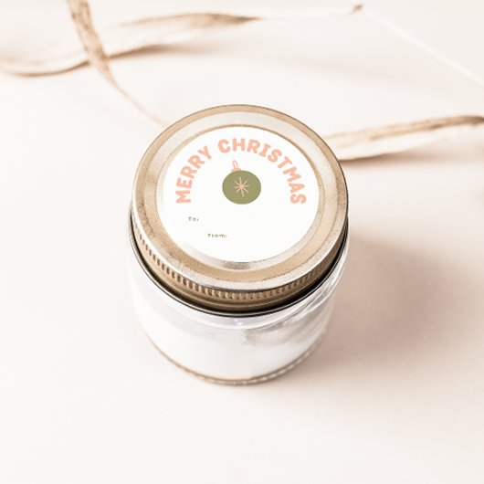 Sticker Rond Cadeau de Noël moderne et gras