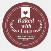 Sticker Rond Cadeau de Noël Rouge (Devant)