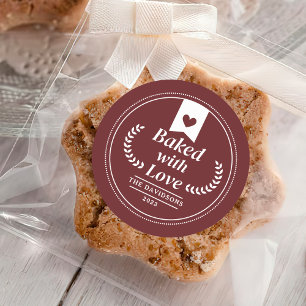 Sticker Rond Cadeau de Noël Rouge