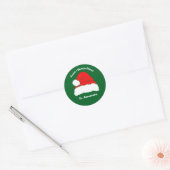 Sticker Rond Cadeau de Noël vert du Père Noël (Enveloppe)