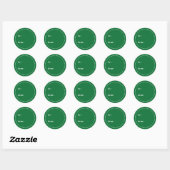 Sticker rond cadeau de Noël vert et blanc (Feuille)