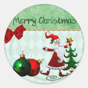 Sticker Rond CADEAU DE Noël Whimsey classique