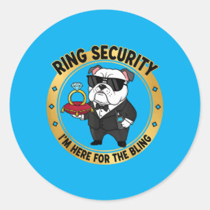 Sticker Rond Cadeau de porteur de bague de sécurité de mariage