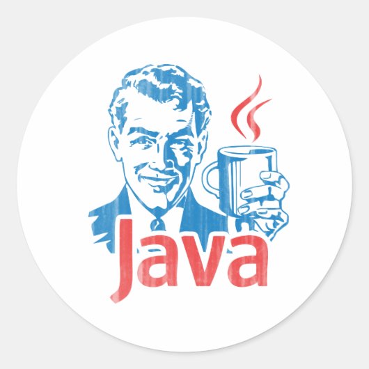 Sticker Rond Cadeau de programmation Java (Devant)