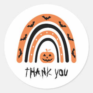 Sticker Rond Cadeau de remerciement de citrouille de chauve-sou