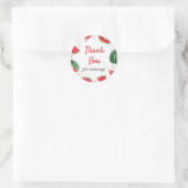 Sticker Rond Cadeau de remerciement de fête d'été de pastèque (Sac)