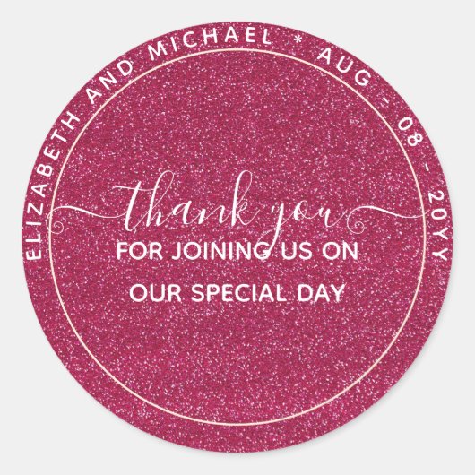 Sticker Rond Cadeau de remerciement de look scintillant pour to (Devant)