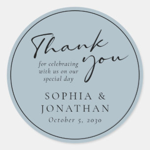 Sticker Rond Cadeau de remerciement de mariage calligraphie mod
