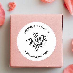 Sticker Rond Cadeau de Remerciement de Mariage Personnalisé Bla