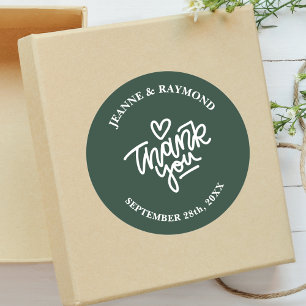 Sticker Rond Cadeau de Remerciement de Mariage Personnalisé Ver