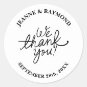 Sticker Rond Cadeau de Remerciement de Mariage Simple Minimalis (Devant)