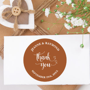 Sticker Rond Cadeau de Remerciement Élégant en Terre Cuite pour