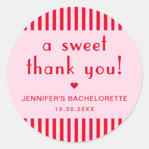 Sticker Rond Cadeau de remerciement enterrement de vie de jeune